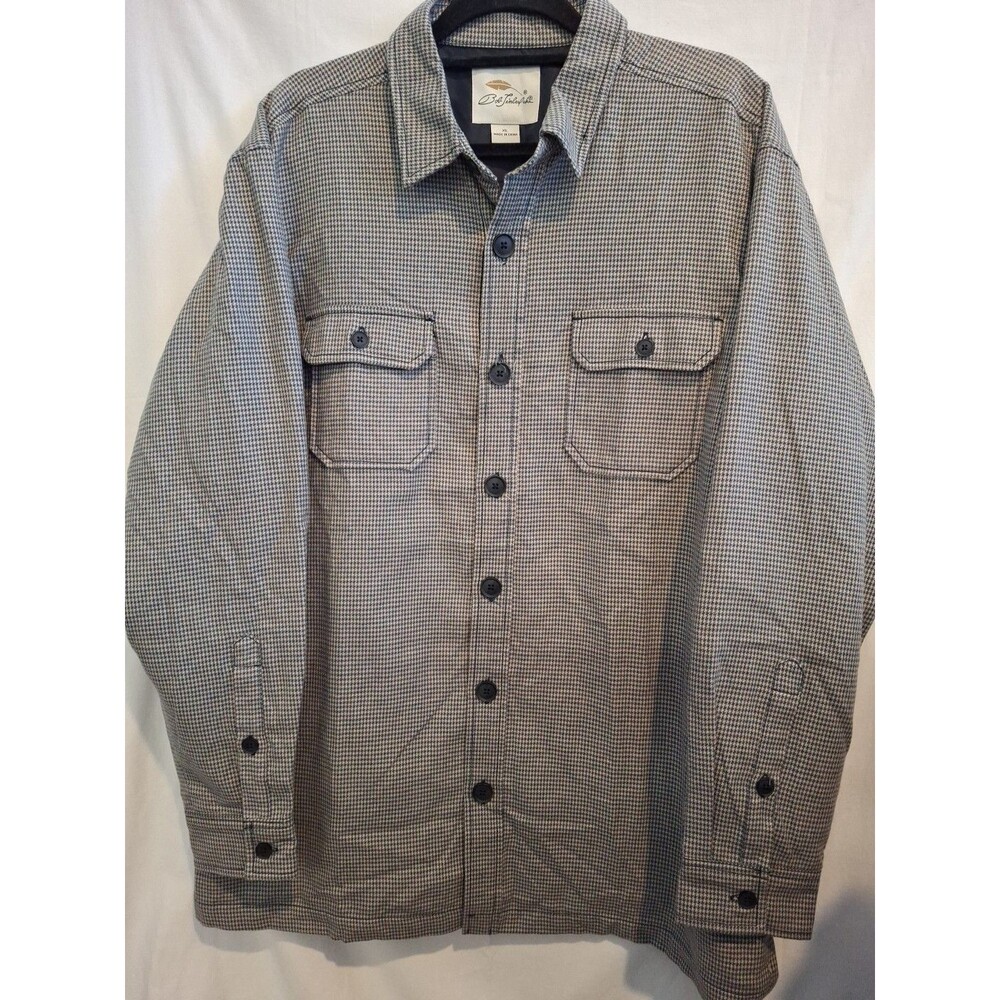 BOB TIMBERLAKE Men's Button-Up Shirt Jacket Houndstooth Size XL